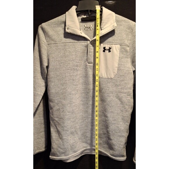 Under Armour Men's Cold Gear Fit 1/4 Snap Gray Pullover Fleece Size Medium - Picture 3 of 13